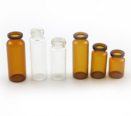 Alta certificazione impermeabile di iso di 10ml Amber Medicine Glass Vials 5.5cm