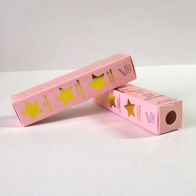 Scatola di carta cosmetica di timbratura calda di CMYK, imballaggio pieghevole del contenitore di rossetto
