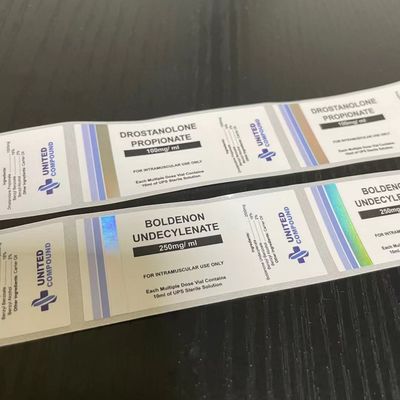 IL PMS ISO9001 colora le etichette della bottiglia di lunghezza 30ml di 26mm con stampa della stagnola d'argento