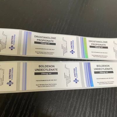 IL PMS ISO9001 colora le etichette della bottiglia di lunghezza 30ml di 26mm con stampa della stagnola d'argento