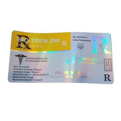 Larghezza laminata lucida d'argento autoadesiva di 10ml Vial Labels 30mm