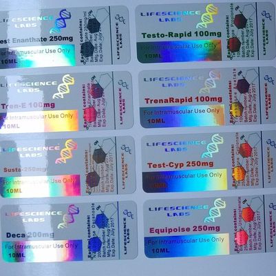 Etichette della bottiglia del farmaco dell'OEM, autoadesivi di carta dell'ologramma di sicurezza 80gsm