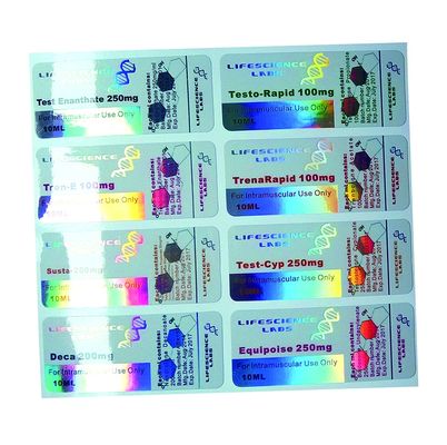 Etichette della bottiglia del farmaco dell'OEM, autoadesivi di carta dell'ologramma di sicurezza 80gsm
