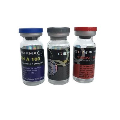 autoadesivo olografico steroide di 25x60mm Vial Labels Anti Fake Silver