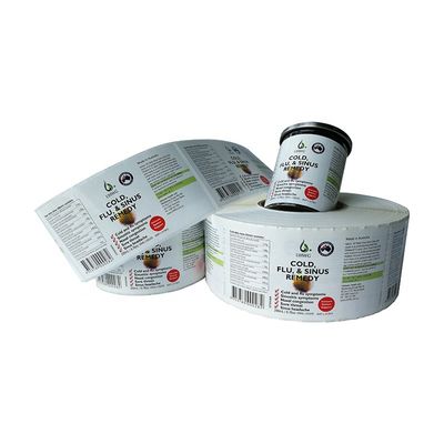 Etichetta autoadesiva impermeabile Matte Lamination della bottiglia della medicina di 6x12cm