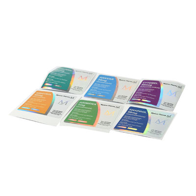 L'OEM annerisce la certificazione olografica dello SGS di Vial Labels della farmacia del vinile di 3x6.8cm