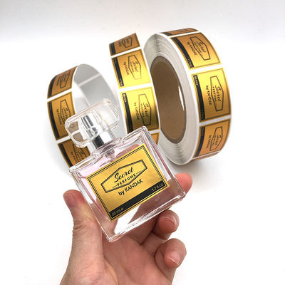 Stagnola di oro che finisce l'autoadesivo del vinile del PVC di 4x6cm per la bottiglia di profumo