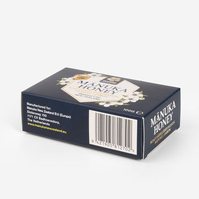 Scatola di carta cosmetica riciclata nera 300gsm con stampa UV del punto